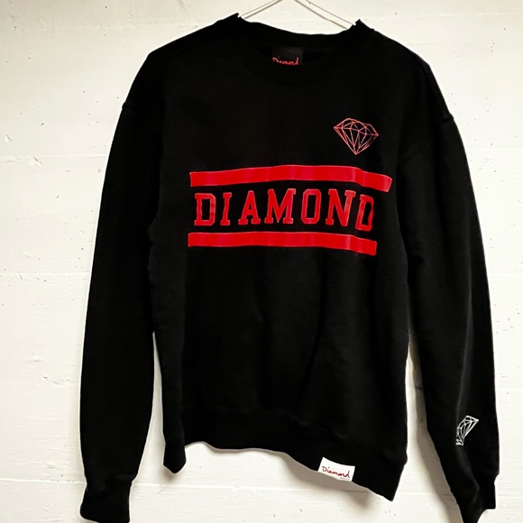Diamond crew black and red medium sweatshirt - Picture 1 of 5